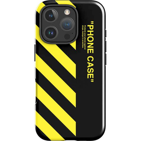Black and Yellow Stripes iPhone 16 Pro Impact Case